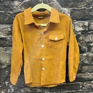 Kids Corduroy Button-Up Shirt - Brown